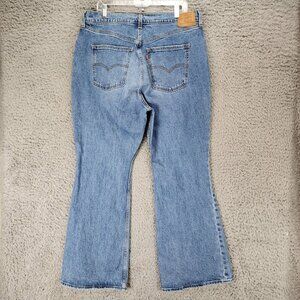 Levis Jeans Womens 34 Blue Premium Big E Stretch Denim 70s High Flare